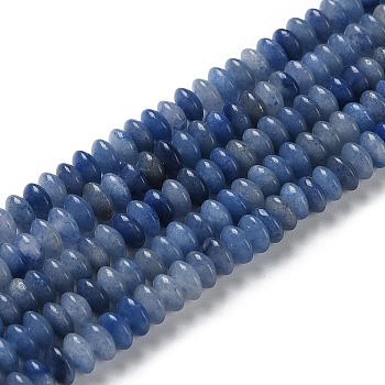 Natural Blue Aventurine Beads Strands, Saucer Beads, Rondelle, 6~6.5x3mm, Hole: 1mm, about 118~119pcs/strand, 15.35''(39cm)