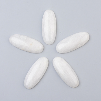 Natural White Jade Cabochons, Oval, 52x21x8mm