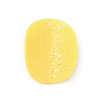 Resin Pendants, Imitation Food, Potato Chips, Yellow, 34.5x27.5x8mm, Hole: 1.8mm