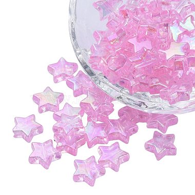 10mm Pink Star Acrylic Beads