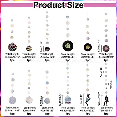 Ahademaker schillernde Disco-Papiergirlanden(HJEW-GA0001-18)-2
