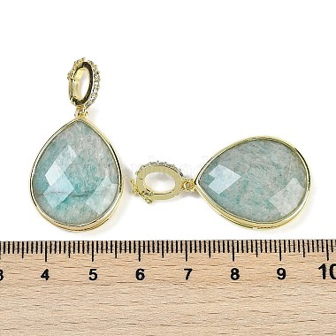 Natural Amazonite Faceted Teardrop Pendants(G-B126-04G-04)-3