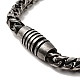 304 Stainless Steel Round Wheat Chain Bracelet with Magnetic Clasp for Men Women(BJEW-E009-15AS)-3