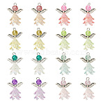 16Pcs 8 Style Glass & Acrylic & Alloy Pendants, with Iron Rings, Angel, Mixed Color, 35mm, 2pcs/style(PALLOY-TA00232)