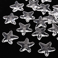 Transparent Acrylic Beads, Star, Clear, 28.5x29.5x7.5mm, Hole: 1.8mm(X-TACR-S154-58B-205)