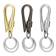 3Pcs 3 Colors Alloy Heavy Duty Keychains with 2 Detachable Key Rings, Car Keys Holder Accessories, Mixed Color, 96.5mm, Clasps: 60x24x7.5mm, 1pc/color(FIND-HY0002-93)