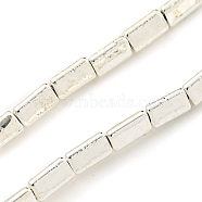 Electroplated Synthetic Non-Magnetic Hematite Beads Strands, Triangle, Silver Plated, 5x2.5~3x2.5~3mm, Hole: 0.7mm, about 88pcs/strand, 16.06''(40.8cm)(G-I360-L01-03)