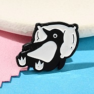 Penguin Enamel Pins, Alloy Brooches for Backpack Clothes, Black, 21x21x11mm(JEWB-P044-01A-EB)