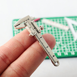 Alloy Miniature Vernier Caliper, for Dollhouse Accessories, Pretending Prop Decorations, Platinum, 52x24x4mm(MIMO-PW0001-033)