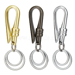 3Pcs 3 Colors Alloy Heavy Duty Keychains with 2 Detachable Key Rings, Car Keys Holder Accessories, Mixed Color, 96.5mm, Clasps: 60x24x7.5mm, 1pc/color(FIND-HY0002-93)