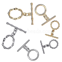 6 Set 3 Style 304 Stainless Steel Toggle Clasps Set, with 20Pcs Iron Open Jump Rings, Mixed Color, 6x0.7mm, 2 set/style(STAS-SZ0001-96)