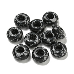 Synthetic Snowflake Obsidian Beads, Rondelle, 10x4.5mm, Hole: 3.5mm(G-Q173-03A-02)