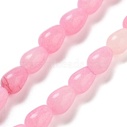 Dyed Natural Rhodonite Beads Strands, Teardrop, Pearl Pink, 9x6mm, Hole: 1.2mm, about 44pcs/strand, 15.75''(40cm)(G-B106-A08-01)