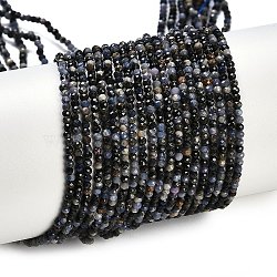 Natural Sapphire Beads Strands, Faceted, Round, 2mm, Hole: 0.5mm, about 184pcs/strand, 37.5~38cm(X-G-P553-G07-01)