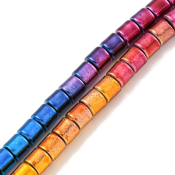 Baking Painted Synthetic Non-magnetic Hematite Beads Strands, Column, Mixed Color, 3.3mm, Hole: 1mm, about 130pcs/strand, 15.94 inch(40.5cm)