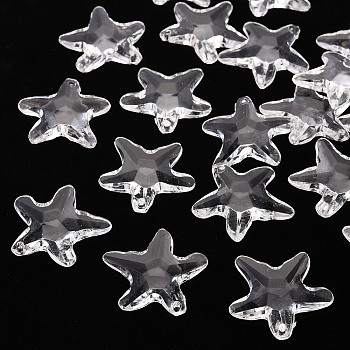 Transparent Acrylic Beads, Star, Clear, 28.5x29.5x7.5mm, Hole: 1.8mm