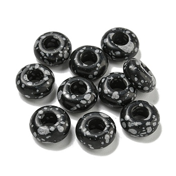 Synthetic Snowflake Obsidian Beads, Rondelle, 10x4.5mm, Hole: 3.5mm