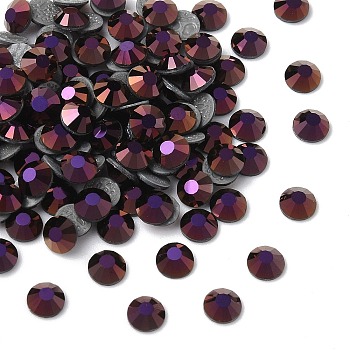 Preciosa&reg Crystal Hotfix Flatback Stones, Czech Crystal, Round(438 11 612 Chaton Rose VIVA 12 &reg), 23980 230 Brown Flare, SS12(3.3~3.5mm)