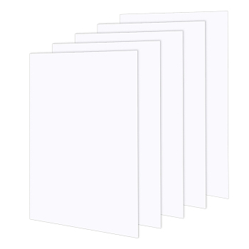 PVC Foam Boards, for Presentations, School, Office & Art Projects, Rectangle, White, 400x300x1mm