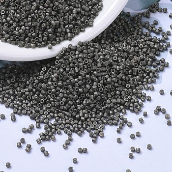 MIYUKI Delica Beads, Cylinder, Japanese Seed Beads, 11/0, (DB1175) Galvanized Matte Graphite, 1.3x1.6mm, Hole: 0.8mm, about 20000pcs/bag, 100g/bag
