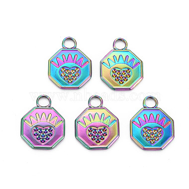 Multi-color Octagon 201 Stainless Steel Pendants