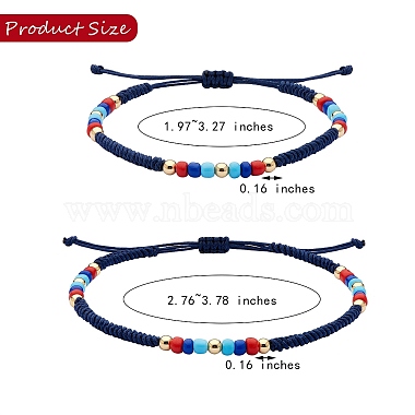 4Pcs 4 Style Glass Seed Braided Bead Bracelets and Anklets Set(SJEW-SW00003-02)-4