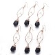 Natural Obsidian Dangle Earring(EJEW-G254-A01)-1
