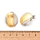 304 Stainless Steel Two Tone Stud Earrings(EJEW-F355-04GP-07)-3