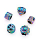 50Pcs 5 Style Rainbow Color Alloy European Beads(FIND-FW0001-32-NR)-3