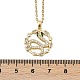 Brass Micro Pave Clear Cubic Zirconia Ring with Snake Pendants Necklaces(NJEW-K280-03A-G)-3