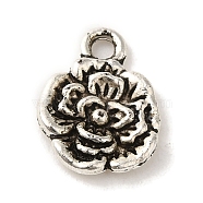 Tibetan Style Alloy Pendants, Cadmium Free & Lead Free, Flower Charms, Antique Silver, 13x10.5x2mm, Hole: 1.8mm(TIBEP-L021-04AS-02)