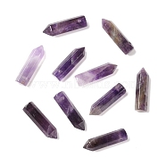 Natural Amethyst Pointed Pendants, Faceted, Bullet, 30~33x8~9mm, Hole: 1.4~1.6mm(G-D460-01O)