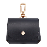Portable PU Imitation Leather Coin Purse, Earbud Protective Cover, with Alloy Snap Clasp, Black, 9.5cm(AJEW-WH0329-89C)