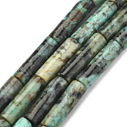 Natural African Turquoise(Jasper) Beads Strands, Column, 13~14x4mm, Hole: 1mm, about 30pcs/strand, 15.9 inch(40.5cm)(G-F247-29)