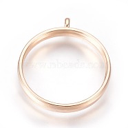 Alloy Open Back Bezel Pendants, Cadmium Free & Lead Free, For DIY UV Resin, Epoxy Resin, Pressed Flower Jewelry, Ring, Light Gold, 32.5x28.5x4.5mm, Hole: 2mm, Inner Diameter: 25mm(PALLOY-WH0030-01G)