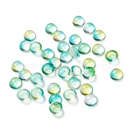 Transparent Glass Cabochons, Half Round, Medium Turquoise, 6x3mm(GGLA-A005-01B-C)