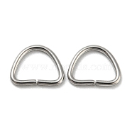 304 Stainless Steel D Rings, Buckle Clasps, For Webbing, Strapping Bags, Garment Accessories, Stainless Steel Color, 7.5x9.5x1mm, Inner Diameter: 5.5x7.5mm(STAS-Z048-02B)