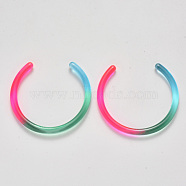 Transparent Resin Cuff Bangles, Tri-color, Colorful, 2 inch(5.2cm)(RESI-N020-04B)