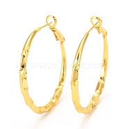 Brass Hoop Earrings, Long-Lasting Plated, Round Ring, Real 18K Gold Plated, 43x39x3mm, Pin: 0.6mm(EJEW-F273-03G)
