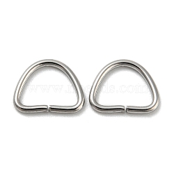 304 Stainless Steel D Rings, Buckle Clasps, For Webbing, Strapping Bags, Garment Accessories, Stainless Steel Color, 7.5x9.5x1mm, Inner Diameter: 5.5x7.5mm(STAS-Z048-02B)