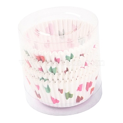 Cupcake Wrappers, DIY Baking Tool, Heart Pattern, 67.5x29.5mm, about 95~100pcs/box(AJEW-P082-A01-09)