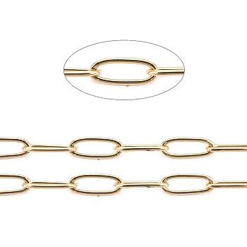 3.28 pies de chapado de iones (ip) 304 cadenas de clip de acero inoxidable, soldada, dorado, 4.8x2.5x0.5 mm
