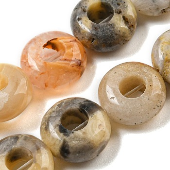 Natural Crazy Lace Agate Beads Strands, Rondelle, 10~10.5x4~4.5mm, Hole: 1.2mm, about 20pcs/strand, 7.95''(20.2cm)