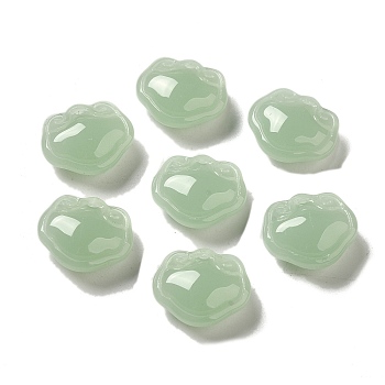 Transparent Glass Beads, Lock, Dark Sea Green, 14x16x7mm, Hole: 1.2mm