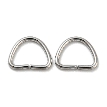 304 Stainless Steel D Rings, Buckle Clasps, For Webbing, Strapping Bags, Garment Accessories, Stainless Steel Color, 7.5x9.5x1mm, Inner Diameter: 5.5x7.5mm