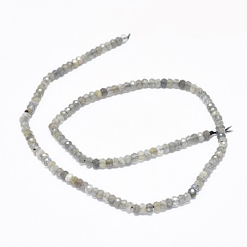 Natural Labradorite Beads Strands, Faceted, Rondelle, 3.5~4x2~2.5mm, Hole: 0.7mm, about 43pcs/strand, 15.5 inch(39.5cm)