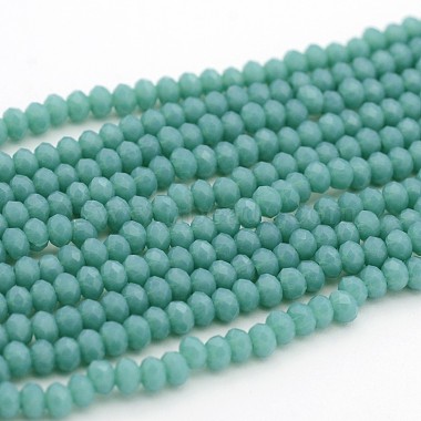 Opaque Solid Color Crystal Glass Rondelle Beads Strands(X-EGLA-F049A-03)-2