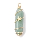 Natural Green Aventurine Copper Wire Wrapped Pointed Pendants(PALLOY-JF02461-04)-1