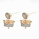Brass Micro Pave Clear Cubic Zirconia Stud Earring Findings(KK-T062-57G-NF)-1