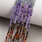 Gradient Color Natural Apatite & Carnelian & Dyed White Jade Beads Strands, Faceted, Round, Mixed Color, 2mm, Hole: 0.5mm, about 173pcs/strand, 15.35''(39cm)(GG-CBA1668-A07-2mm)